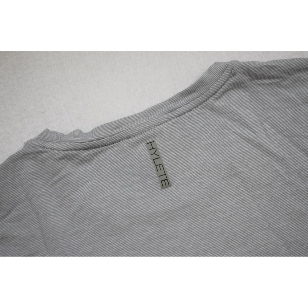 Hylete Gym Shirt Performance Bamboo Rayon Stretch Gray Short Sleeve Mens Large